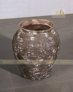 Titanic AT039H50BRA marron moderne en céramique Pots de fleurs jardinières maison jardin décor galvanisé finition crée superbe Mini - Product Image 3