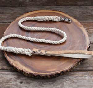 Natural Cotton Rope Dog <b>Leash</b> with Cork Leather Handle Stylish Dog Customized Colored Cotton Rope Handmade Dog <b>Leash</b> <b>Pet</b> <b>Leash</b> - Product Image 1