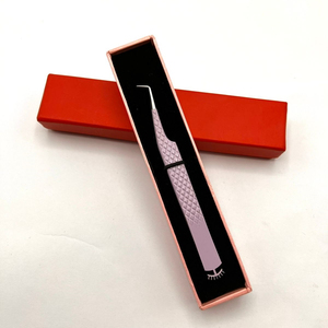 Meilleure vente de pince à cils à pointe en fibre d'acier inoxydable à 90 degrés pince à cils personnalisable de marque privée - Product Image 5