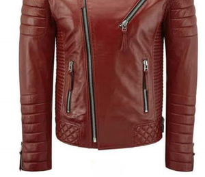 High Street Custom 100% Chaqueta de cuello alto de cuero genuino Estilo de motorista de invierno con forro de viscos transpirable y cierre de cremallera - Product Image 2