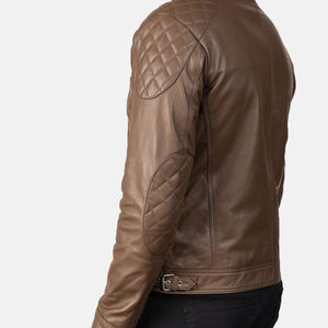 Veste en cuir véritable de qualité supérieure 2026 pour homme, grande taille, décontractée, col montant, respirante, en tissu tricoté - Product Image 6