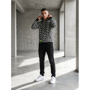 Sudadera con Capucha de Felpa Francesa para Hombre, Color Sólido, con Bordado 3D, Estilo Urbano, Etiqueta Personalizada, Tallas XXS-XL, Negro/Gris - Product Image 5
