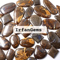 Opale de Boulder Naturelle de Haute Qualité, Pierre Précieuse Semi-Précieuse, Cabochon Huilé/Ciré, Coupe Ovale, 20-40mm, 7-12g, Vente en Gros