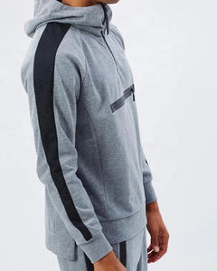 Survêtement pour homme à col zippé, poche utilitaire thermoscellée, anti-boulochage, durable, style personnalisé avec logo, prix bas - Product Image 4