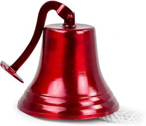 Campana Premium de fundición de aluminio de barco NÁUTICO DE LA Marina | Regalos de decoración de guardería (7 pulgadas rojas) - Product Image 4