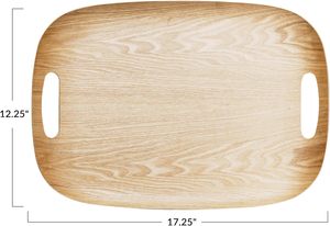 ถาดเสิร์ฟไม้โอ๊คทรงสี่เหลี่ยมผืนผ้าถาดเสิร์ฟลายไม้ทำด้วยมือจานไม้สีไม้ธรรมชาติกำหนดขนาดได้เอง - Product Image 3