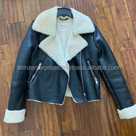 Denim Shearling Jacket Women Hot Sale OEM Available