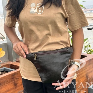 Handmade Full Grain Crunch <b>Leather</b> Waist Bag Genuine <b>Leather</b> Travel <b>Pouch</b> Premium Quality Adjustable Strap Fanny Pack for Unisex - Product Image 1