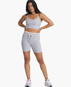 Conjunto de entrenamiento de Yoga personalizado para mujer de calidad superior Sujetador transpirable y cierre de cordón corto ajustado Logo cintura estilo deportivo sólido - Product Image 1