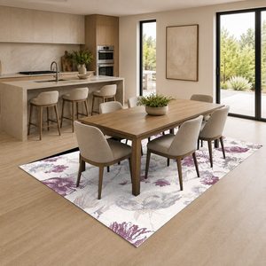 Tapis RUGS DEPOT LXDP-0303 en chenille, imprimé numérique, style patchwork vintage, couleur crème ivoire, lavable en machine, antidérapant, vente en gros - Product Image 4