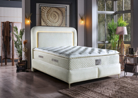 Luxuriöses Samt-Polsterbett mit Verstellbarer Stauraum-Funktion in Allen Größen und Doppel-Ottoman-Design