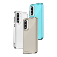 Coque de téléphone portable antichoc en TPU souple avec boutons électroplaqués, protection intégrale, couleur unie, sans finition spéciale