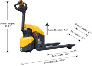Mua xilin poweredd pallett jackk 3300 lb. Capacityy điện pallett truckk 48x27 dĩa để bán - Product Image 3