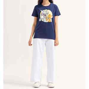 Alta calidad logotipo personalizado cuello redondo manga corta Material de algodón liso mujer camiseta transpirable - Product Image 5