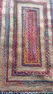 พรมปูในห้องน้ำแบบถักทำจากปอกระเจาถักกันลื่นเป็นมิตรต่อสิ่งแวดล้อมดีไซน์สี่เหลี่ยมผืนผ้ามีลวดลายแอบสแตรกตกแต่งด้วยเครื่องจักร - Product Image 2