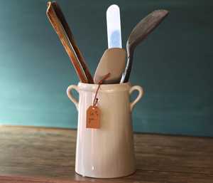 Custom Logo Eco-Friendly Ceramic <b>Utensil</b> <b>Holder</b> Kitchen Spoon Rest | Dishwasher & Microwave Safe Countertop Storage - Product Image 1