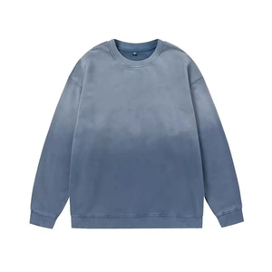 Nuevas sudaderas con hombros caídos para hombre con lavado ácido, ropa informal lisa en blanco, Sudaderas con cuello redondo liso en blanco de algodón 100% - Product Image 3