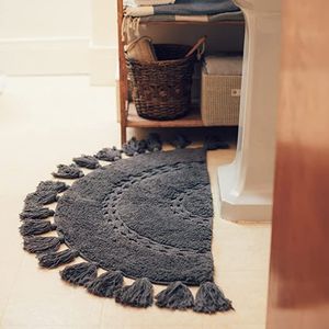 Tapis de bain en coton pelucheux tufté élégant pour la maison ou l'hôtel - Product Image 1