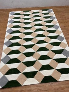 Alfombra Moderna de Lana con Diseño Geométrico, Hecha a Mano, en Tamaños 8×10 y 10×14, para Sala de Estar, Habitación Infantil, Oficina, Decoración de Dormitorio - Product Image 3