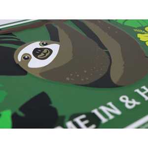 Letrero de Metal con Diseño de Perezoso: Entrad y Pasad por Acá - Product Image 6