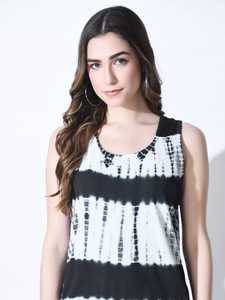 2023 prix de gros vêtements fabricants cravate teinture femmes sans manches robe midi avec poche été chaud tenue décontractée - Product Image 4