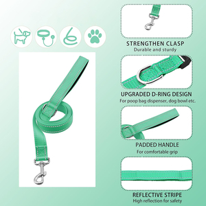 Collares de nailon menta para perros transpirables, ligeros, ajustables, de colores vibrantes, duraderos, ideales para todos los tamaños de perros - Product Image 1