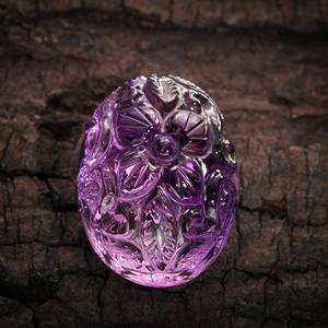 Hecho a mano Mughal tallado amatista púrpura Natural corte ovalado tamaño personalizado piedras preciosas sueltas producto a granel fabricación de joyas - Product Image 3