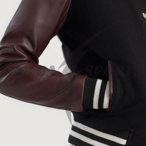 2025 Trending Varsity Wool Silk Genuine Leather <b>Coat</b> Customized Premium Quality Trench Bombers for Girls Embroidery Breathable - Product Image 2