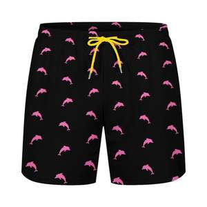 Pantalones cortos de baño de sublimación de alta calidad con estampado negro con bolsillos Pantalones cortos de surf de verano con estampado personalizado de secado rápido para hombres - Product Image 2