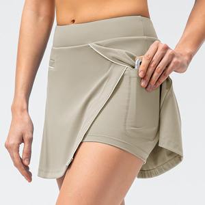 Personalizada de las mujeres atléticas Yoga Correr Golf Entrenamiento Deportes Activo Secado rápido de cintura alta faldas de tenis para las mujeres con bolsillos Pantalones cortos - Product Image 2