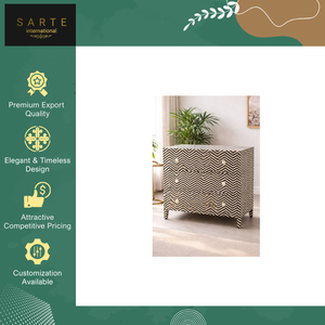 Cómoda de 5 Cajones con Incrustaciones de Hueso, Diseño Nuevo, Decoración para el Hogar, Elegante, Hecha a Mano, Personalizable, Moderna, de Lujo, Ecológica - Product Image 4