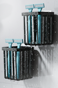 Simplehouseware - Contenedores de Almacenamiento de Pared, 21x14x8cm, Plástico, Rectangulares, Sin Perforaciones, Organizador para Baño y Juguetes, Diseño Clásico - Product Image 5