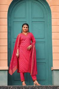 การออกแบบล่าสุด 3 ชิ้นเรยอนพิมพ์ชุดสตรีกางเกงคอร์ติสพร้อมดูปัตต้ามีจําหน่ายในปริมาณมาก - Product Image 2