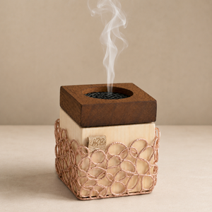 Quemador de Incienso de Madera con Envoltura de Tela Negra, Hecho a Mano, Porta Incienso Aromático, Uso en Todas las Estaciones, Decoración del Hogar, Regalo para Ramadán y Eid, Fragancia - Product Image 3