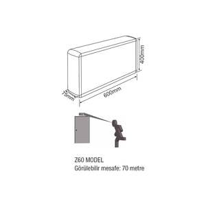 ไฟนำทางทางออกฉุกเฉินแบบด้านเดียว รุ่น Z ซีรีส์ ขนาด 75 x 600 x 400 มม. ไฟ LED สำหรับใช้งานกลางแจ้ง 220V IP65 - Product Image 5