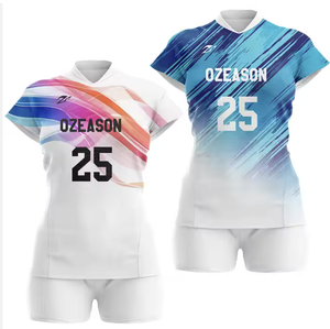 Ensemble de maillots de volley-ball pour femmes de haute qualité, uniformes de sports de plein air conçus sur mesure avec des motifs sublimés imprimés - Product Image 2
