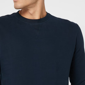 Pull pour hommes personnalisé de haute qualité OEM ODM motif col gaufré anti-rétrécissement pull tricots sweat motif solide col rond - Product Image 5