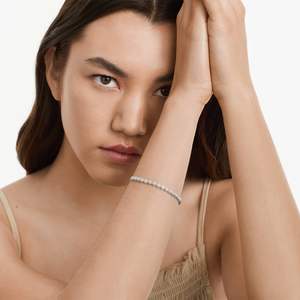 Hermosas Pulseras de Plata de Ley con Diamantes Redondos Cultivados en Laboratorio, Certificados por IGI, Regalo Elegante y Moderno para el Día de San Valentín - Product Image 3