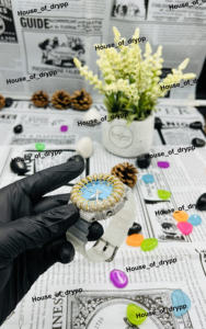 Reloj Analógico Digital con Incrustaciones de Piedras, Esfera Azul, Tono Dorado, Estilo Urbano de Lujo - Product Image 2