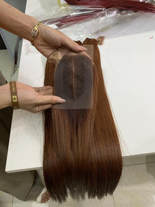 Mèches naturelles vietnamiennes 22 pouces-Ombre Orange foncé-Mèches lisses Vente en gros Havinahair - Product Image 5