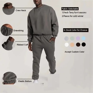 Ropa deportiva personalizada para hombre, conjunto de ropa de calle, sudadera de cuello redondo de lana, Jogger, entrenamiento de invierno, estilo informal, de talla grande, transpirable - Product Image 6