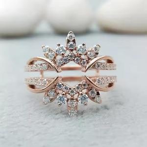 Personalizado único solitario forma VVS Moissanite oro 14K/18k compromiso boda anillo moda plata esterlina 925 100% satisfacción - Product Image 1