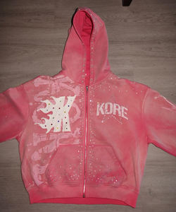 Chándales de invierno para hombre, de corte holgado, con capucha, tejidos, totalmente estampados, lisos, transpirables, estilo urbano, de forro polar, con pedrería, OEM, con lavado ácido - Product Image 5