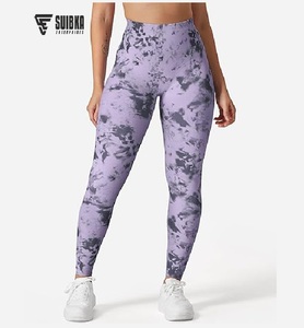 Vente en gros de leggings de yoga taille haute pour femmes vêtements de sport de compression avec logo imprimé DTF OEM Gymwear Seamed Technics - Product Image 5