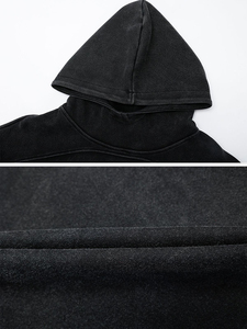 Sudaderas con capucha personalizadas al por mayor, de invierno, estilo vintage, de forro polar sólido, 100% algodón, de peso pesado, ecológicas, transpirables, cortavientos, con cremallera. - Product Image 3