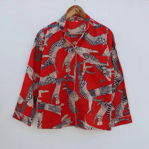 Pijama Estampado Gato, Pj's Algodón Puro, Conjunto de Pijama, Algodón Indio, Ropa de Noche, Traje de Noche Algodón Suave-Regalo para ella - Product Image 1