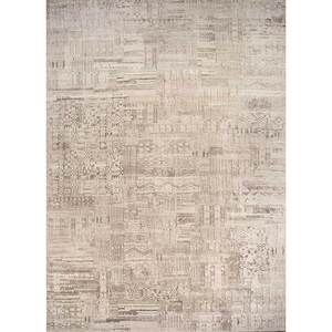 Alfombra Rectangular Kavi Gris y Negra, Tejida a Mano con Lana y Seda de Bambú, Diseño Teoría del Caos, Estilo Boho, para Hogar y Pasillo - Esk-7048 - Product Image 1