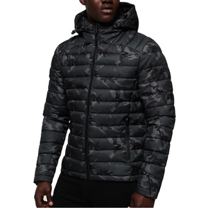 Fashionable <b>Men</b> Puffer <b>Jacket</b> with Hood Lightweight Warm and Waterproof Winter Coat <b>for</b> Casual and Outdoor Use Zip Up Comfort - Product Image 1