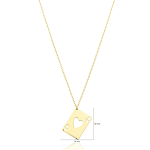 Collier avec pendentif en forme d'as de cœur, design simple, fabrication turque, vente en gros, bijoux en argent sterling 925 - Product Image 2