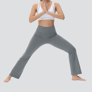 Wholesale <b>Women</b> <b>Flare</b> <b>Jogger</b> Pants and Trousers Personalized High Waist Simple Plain Ladies <b>Flare</b> Pant for Sale - Product Image 3